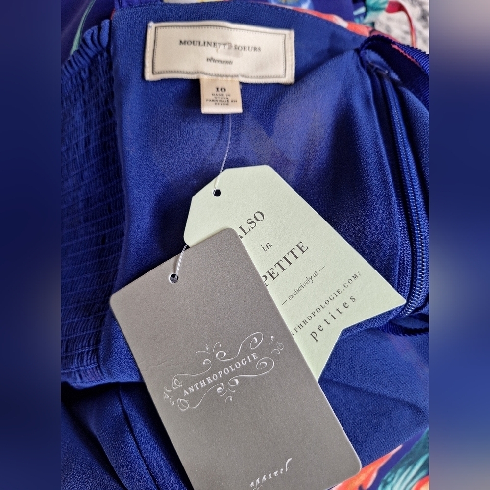 (SHELL) Moulinette Soeurs Floral Midi Dress - Blue and Pink - Picture 2 of 11